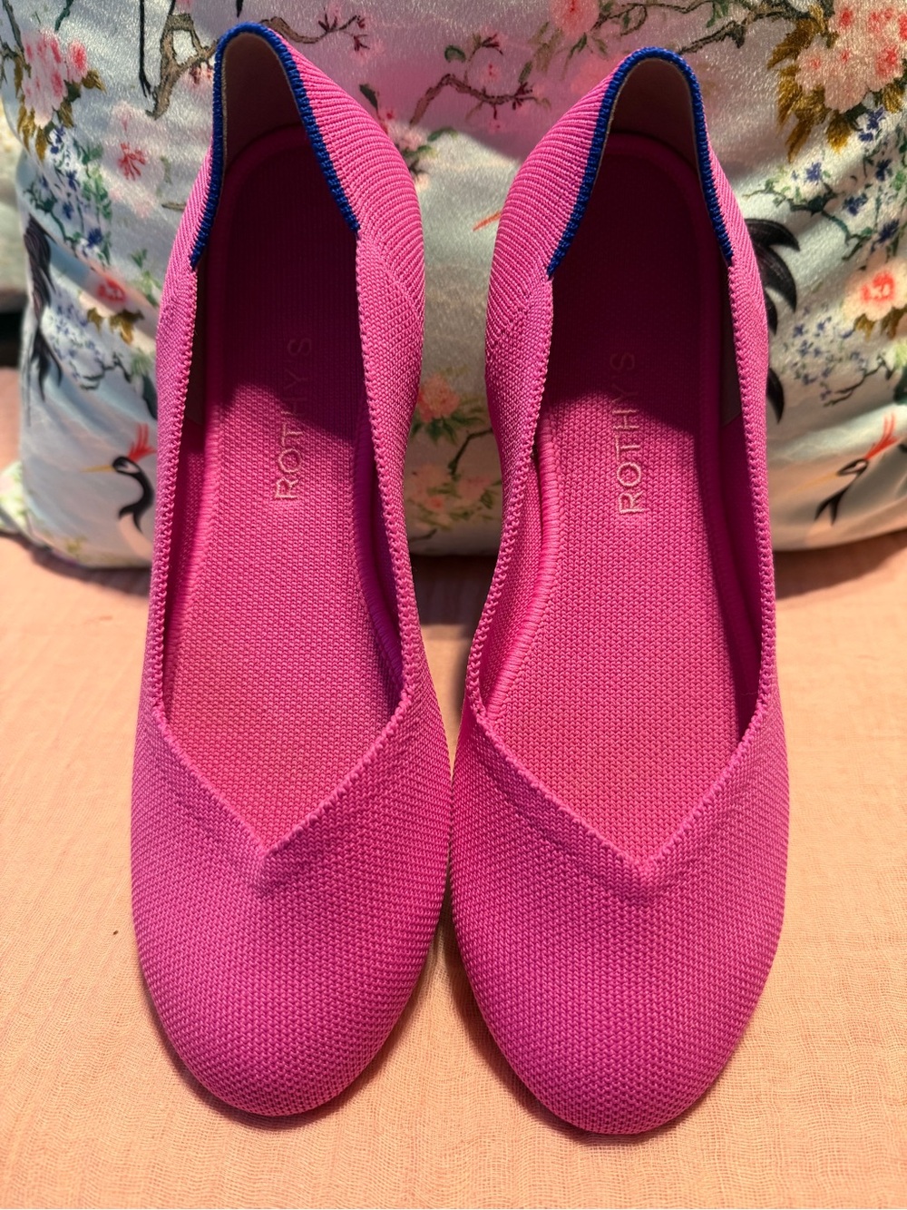 Rothy's Bright Pink “The One” Flat Rounded Knit Flats (Retired)
